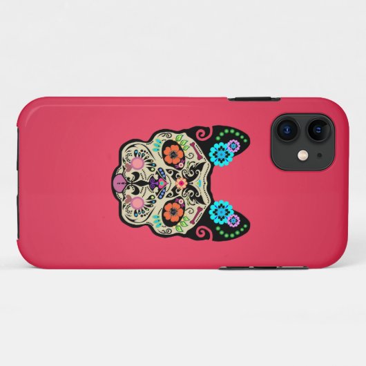 Zuckerschädel Frenchie - Rosa Case-Mate iPhone Hülle (Rückseite (Horizontal))