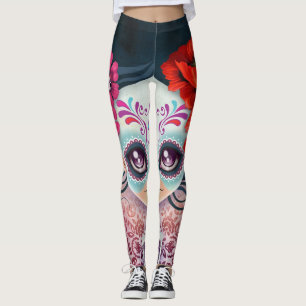 Zuckerschädel-Gamaschen Amelia Calavera Leggings