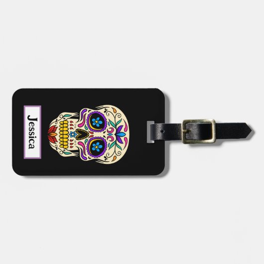 Zuckerschädel Gepäckanhänger (Vorderseite horizontal)