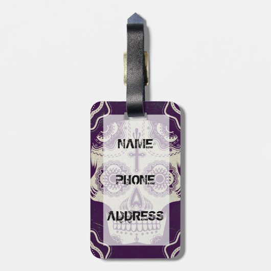 Zuckerschädel Gepäckanhänger (Rückseite vertikal)