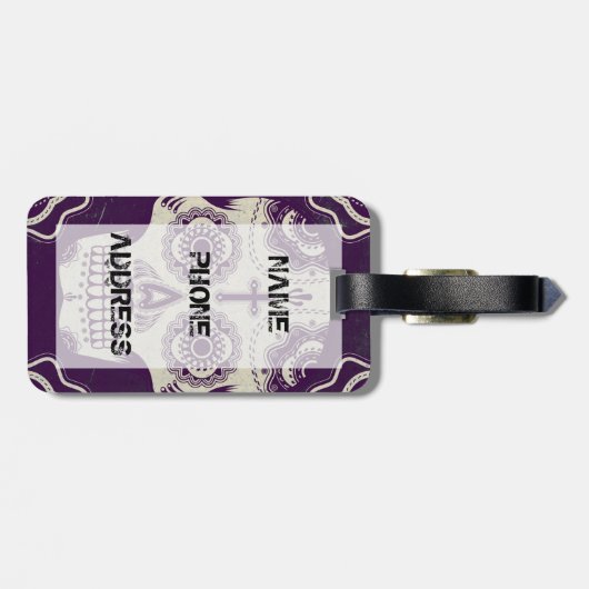 Zuckerschädel Gepäckanhänger (Rückseite horizontal)