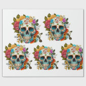 Zuckerschädel Geschenkpapier (Flach)