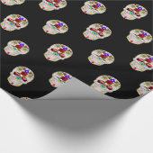 Zuckerschädel Geschenkpapier (Ecke)
