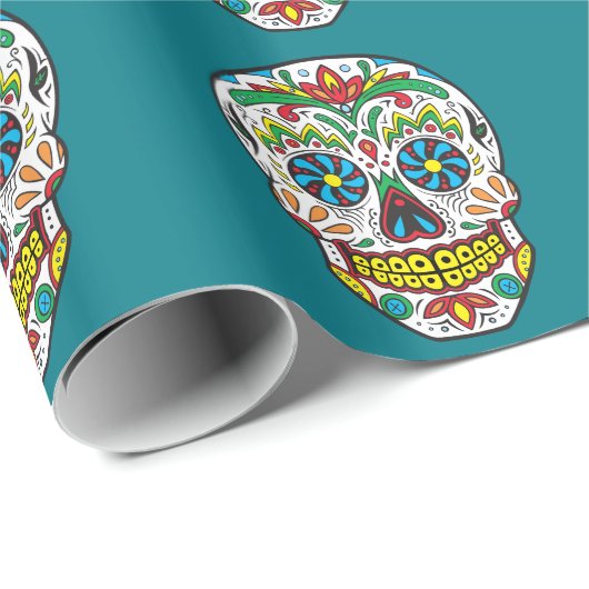 Zuckerschädel Geschenkpapier (Rolleneckpunkt)