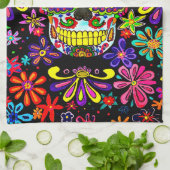 Zuckerschädel Geschirrtuch (Gefaltet)