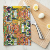 Zuckerschädel Geschirrtuch (Viertel Falte)