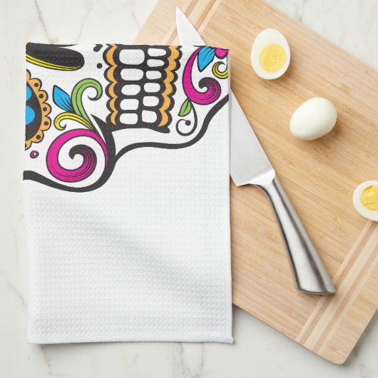 Zuckerschädel Geschirrtuch (Viertel Falte)