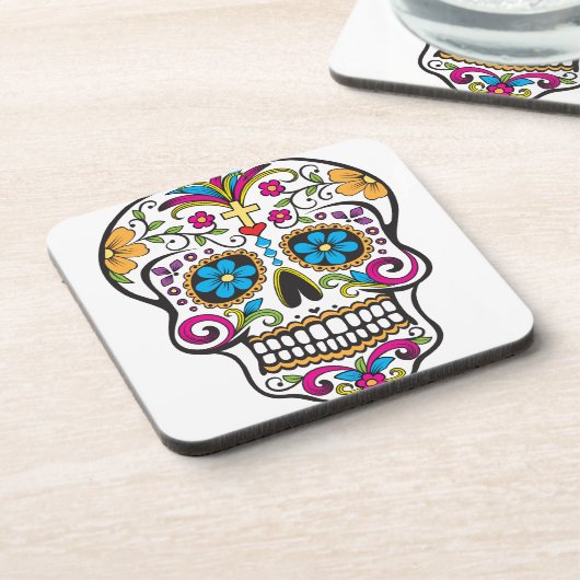 Zuckerschädel Getränkeuntersetzer (Linke Seite)