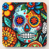 Zuckerschädel Getränkeuntersetzer (Vorderseite)