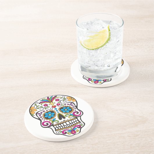 Zuckerschädel Getränkeuntersetzer (Seite)
