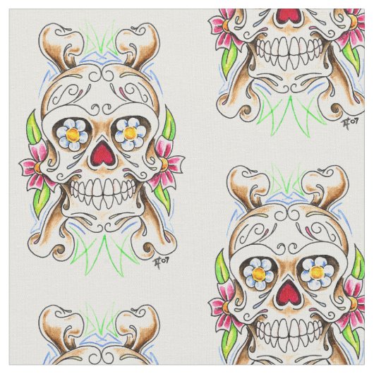 Zuckerschädel-Gewebe Stoff (Nahaufnahme)