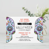 Zuckerschädel Halloween Custom Party Einladung (Stehend Vorderseite)