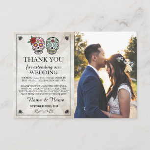 Zuckerschädel Halloween Dankeschön Foto Karte