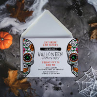 Zuckerschädel-Halloween-Einladung für individuelle