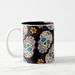 Zuckerschädel Halloween Schwarz Zweifarbige Tasse