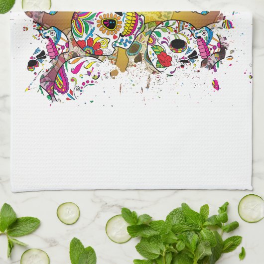 Zuckerschädel Handtuch (Gefaltet)