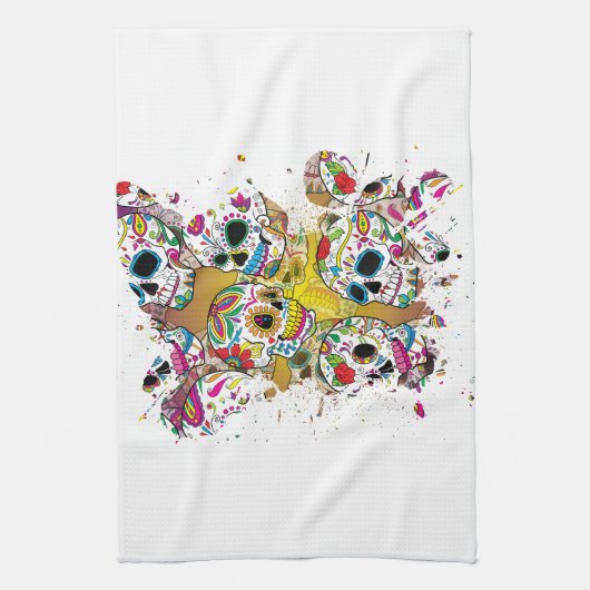 Zuckerschädel Handtuch (Vertikal)