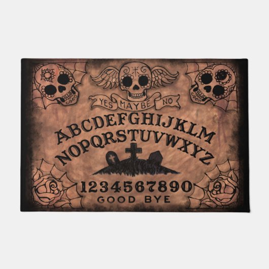 Zuckerschädel-Hexe-Brett-Tür-Matte Fußmatte (Vorderseite)
