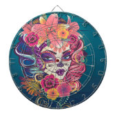 Zuckerschädel in Blume Kronporträt Dartscheibe (vorne)