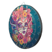 Zuckerschädel in Blume Kronporträt Dartscheibe (Vorderseite rechts)