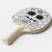 Zuckerschädel in Crossbones Schwarz & Weiß Tischtennis Schläger (Vorderseite)