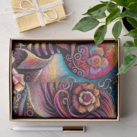 Zuckerschädel in der Liebe Khalk Pastell Decoupage Seidenpapier (Geschenk)