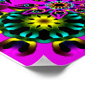 Zuckerschädel in Neon Pink Poster (Ecke)