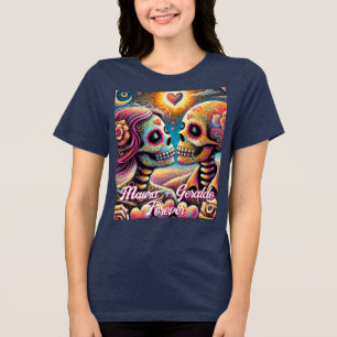 Zuckerschädel in verliebter Kreidepastell-Personal Tri-Blend Shirt