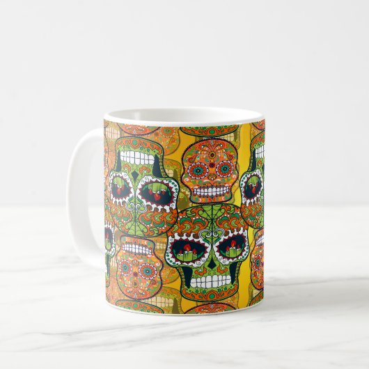 Zuckerschädel Kaffeetasse (Vorderseite Links)