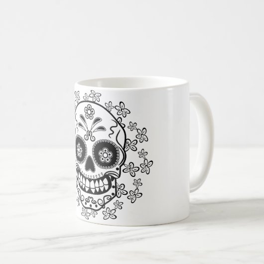 Zuckerschädel Kaffeetasse (VorderseiteRechts)