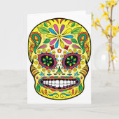 Zuckerschädel Karte (Gelbe Blume)