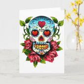 Zuckerschädel Karte (Gelbe Blume)