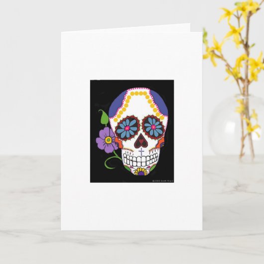 Zuckerschädel-Karte Karte (Gelbe Blume)