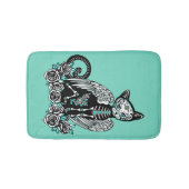 Zuckerschädel-Katze Badematte (Vorderseite)