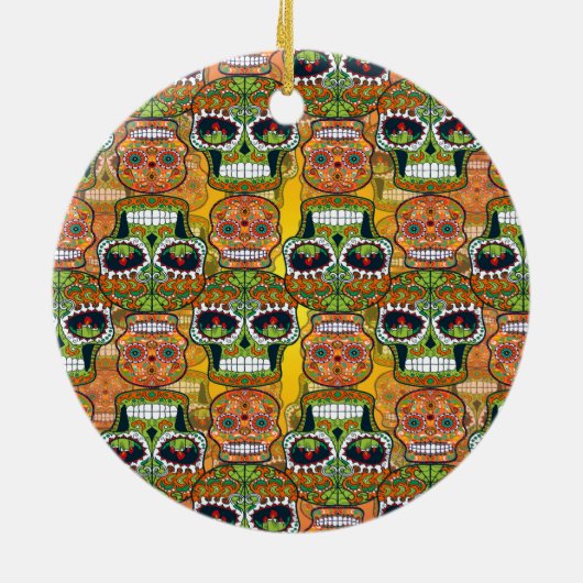 Zuckerschädel Keramik Ornament (Hinten)