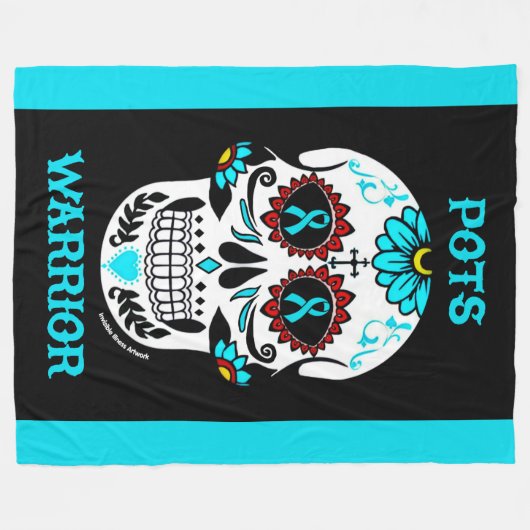 Zuckerschädel/Krieger...POTS Fleecedecke (Vorderseite (Horizontal))