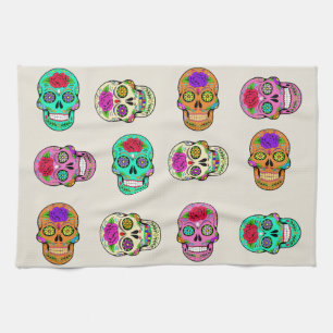 Zuckerschädel-Küchenhandtücher Geschirrtuch