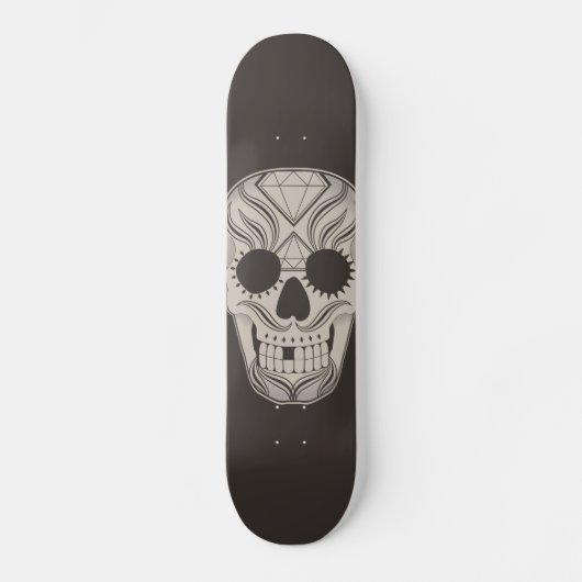 Zuckerschädel-Kunst-Skateboard Skateboard (Vorderseite)