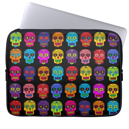 Zuckerschädel Laptopschutzhülle (Vorderseite)