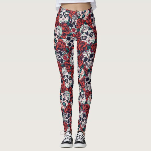 Zuckerschädel Leggings (Vorderseite)