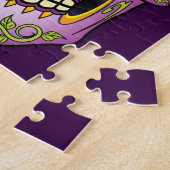 Zuckerschädel-lila Blumen Puzzle (Seite)