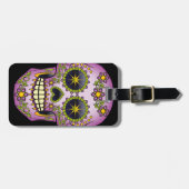 Zuckerschädel Lila Gepäckanhänger (Vorderseite horizontal)