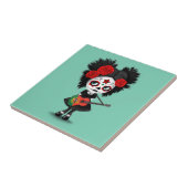 Zuckerschädel-Mädchen, das portugiesische Fliese (Seite)