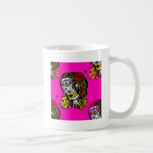 Zuckerschädel Mädchen Kaffeetasse (Rechts)