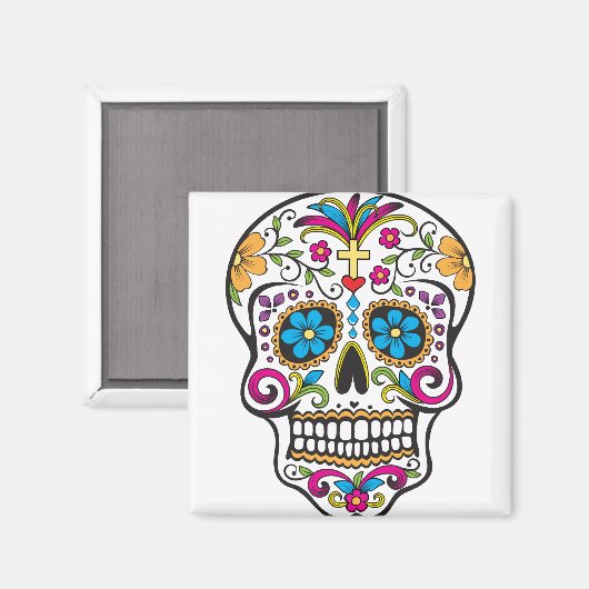 Zuckerschädel Magnet (Vorderseite/Rückseite)