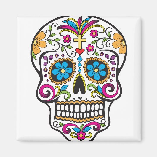 Zuckerschädel Magnet (Vorne)