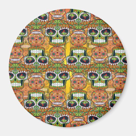 Zuckerschädel Magnet (Vorne)