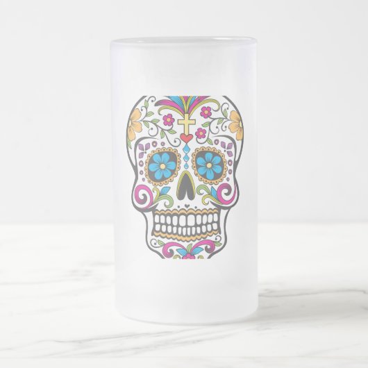 Zuckerschädel Mattglas Bierglas (Mittel)