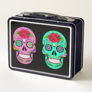 Zuckerschädel-Metall-Lunchbox Metall Brotdose