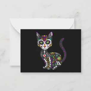 Zuckerschädel mexikanische Katze Halloween des Tot Mitteilungskarte
